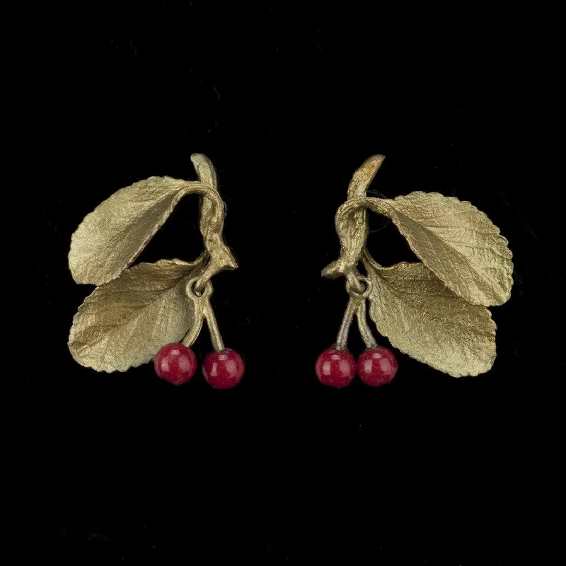 ladies-hook-diamond-earrings-Cherry Post Earrings