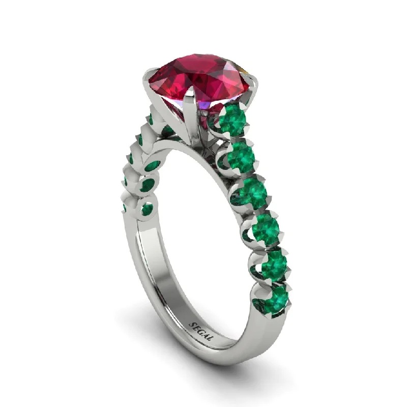 engagement-marquise-cut-silver-rings-2ct Round Cut Ruby 14K Gold Engagement Ring - Christina No. 27