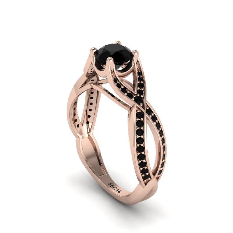 engagement-asscher-cut-diamond-rings-Black Diamond Eternal Twist Engagement Ring - Maisie No. 38