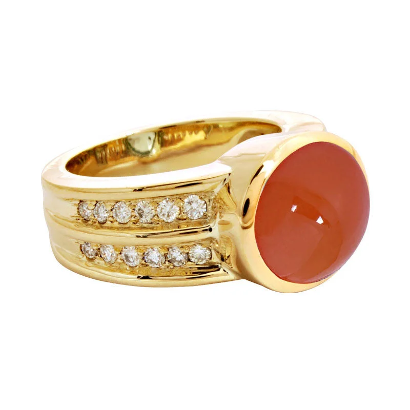 ladies-rose-gold-pave-rings-Ring- Cornelian And Diamond (1671K)