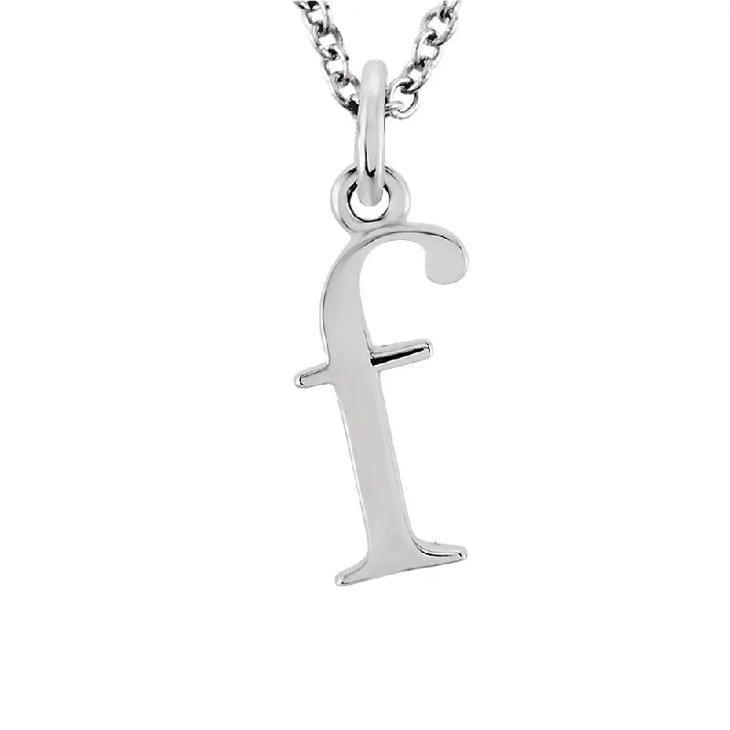 Ladies necklaces for thoughtful presents -The Abbey Lower Case Initial 'f' Necklace in 14k White Gold, 16 Inch