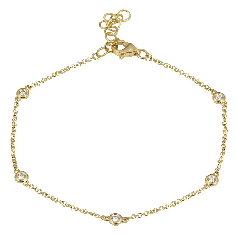 Ladies bracelets for bold vibes -14K Yellow Gold Diamond by the Yard Diamond Bracelet