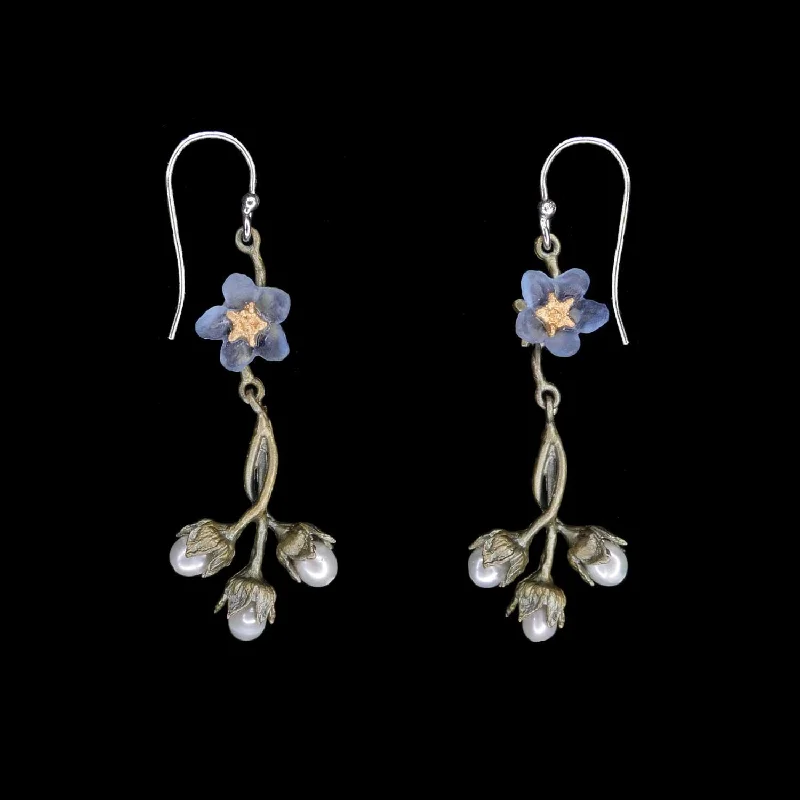 ladies-moon-gold-earrings-Forget Me Not Earrings - Wire