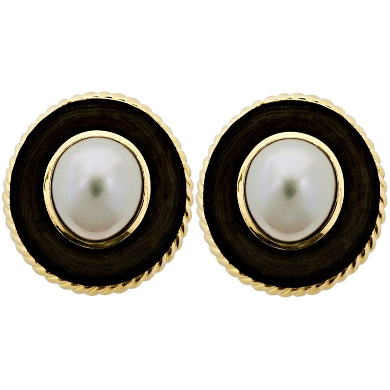 ladies-hook-gold-earrings-Earrings-Pearl (Enamel)  (1851F)