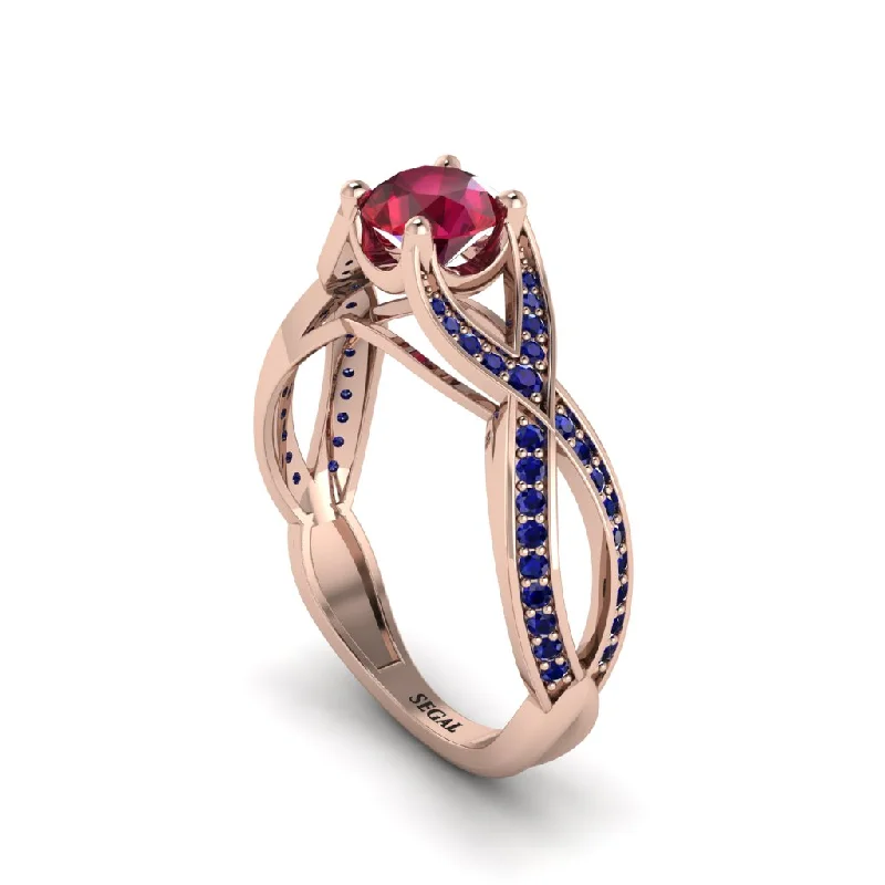 engagement-heart-accent-rings-Ruby Eternal Twist Engagement Ring - Maisie No. 71