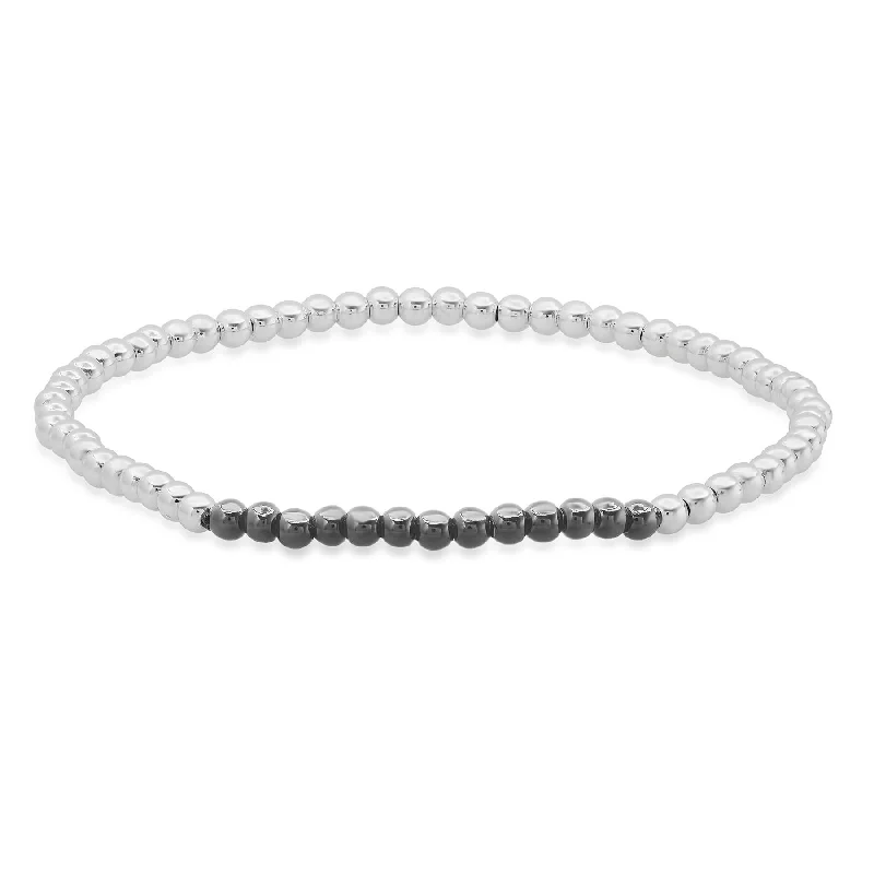 Ladies bracelets light flair -STRETCH BRACELET, SILVER & BLACK