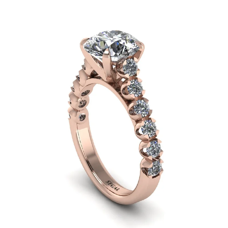 engagement-oval-gold-rings-2ct Round Cut Diamond 14K Gold Engagement Ring - Christina No. 2