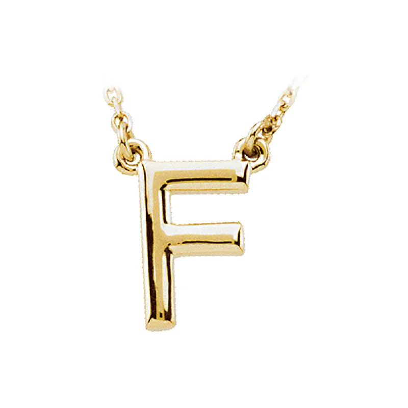 LadiesCongress necklaces simple elegance -14K Yellow Gold, Kendall Collection, Block Initial F Necklace, 16 Inch