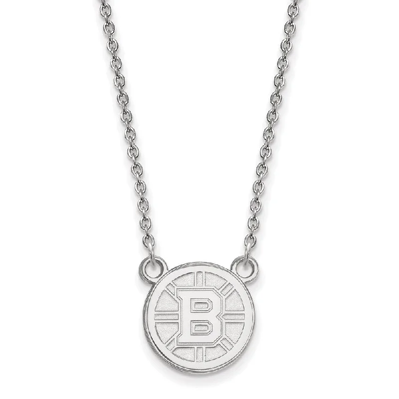 Ladies necklaces for fashion gurus -Sterling Silver NHL Boston Bruins Small Necklace, 18 Inch