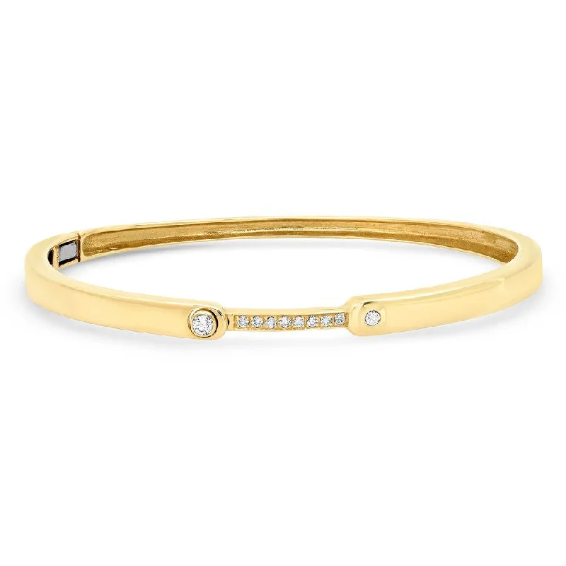 Ladies bracelets for visionary vibes -IDEALIST DIAMOND HINGE BRACELET, GOLD