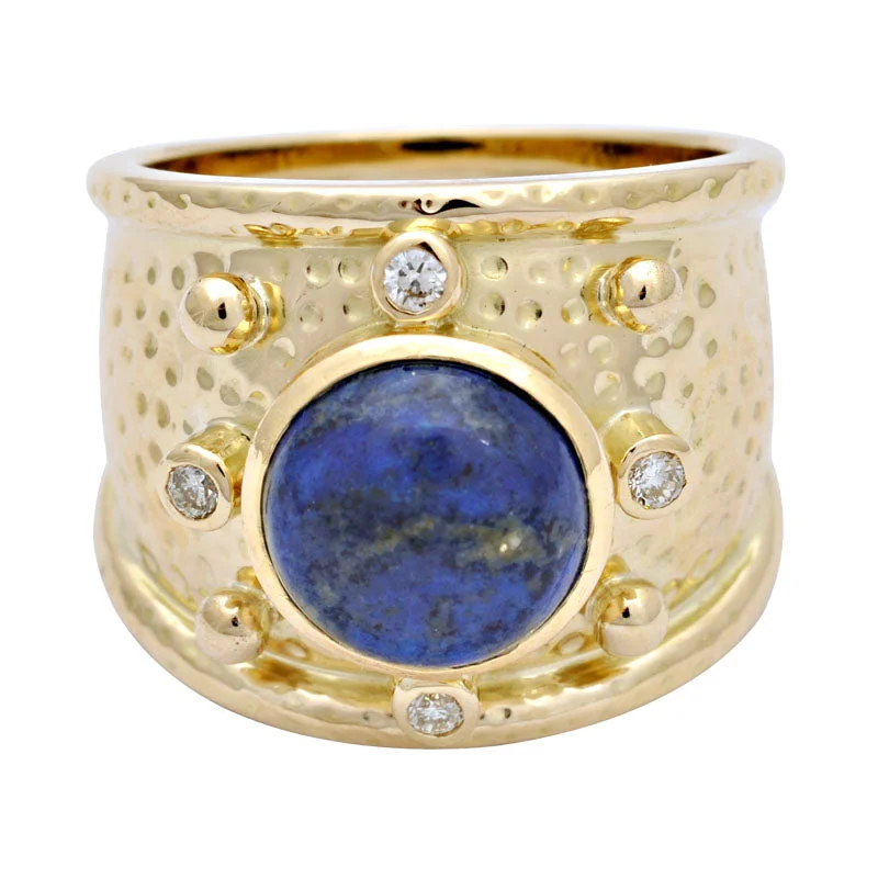 ladies-oval-platinum-rings-Ring-Lapis Lazuli and Diamond