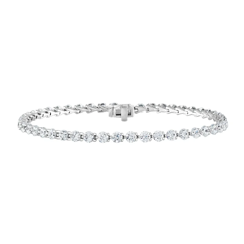 Ladies bracelets for music vibes -14K White Gold Diamond Tennis Bracelet