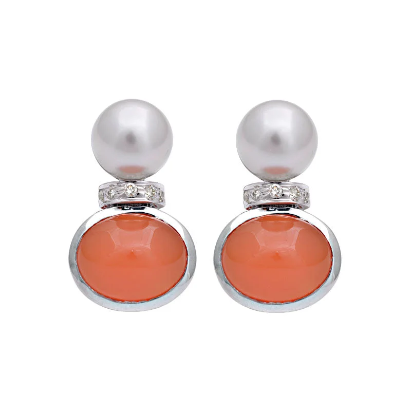 ladies-statement-hoop-earrings-Earrings-Cornelian, South Sea Pearl and Diamond