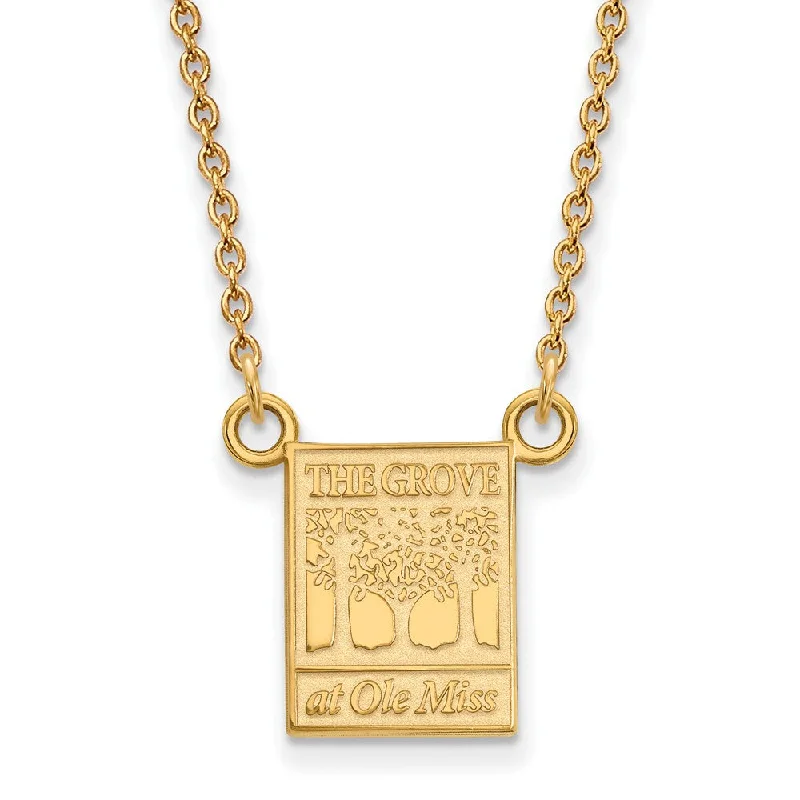 Ladies necklaces organic elegance -14k Yellow Gold U of Mississippi Small Pendant Necklace