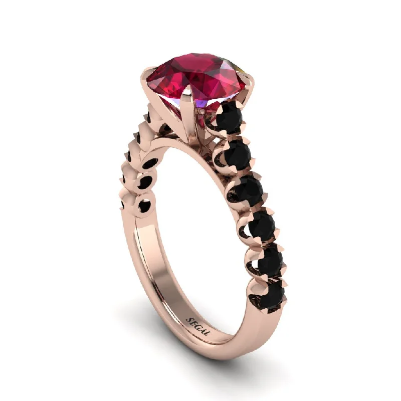 engagement-oval-white-gold-rings-2ct Round Cut Ruby 14K Gold Engagement Ring - Christina No. 41