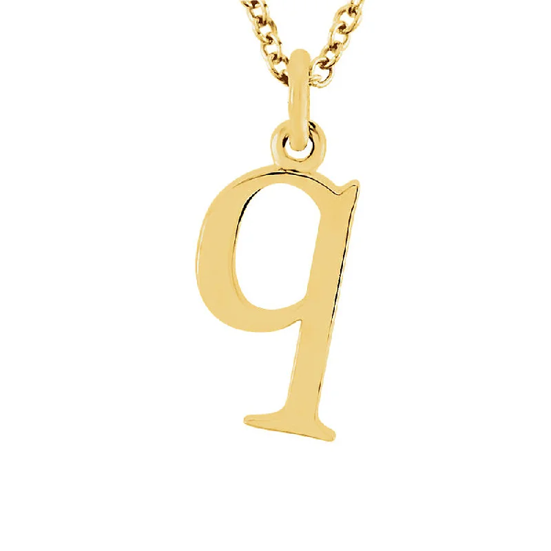 Ladies necklaces bold modernity -The Abbey Lower Case Initial 'q' Necklace in 14k Yellow Gold, 16 Inch