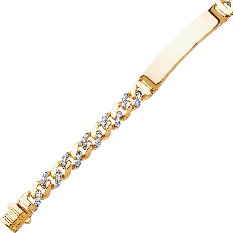 Ladies bracelets heritage vibes -14K Fancy Hollow Cuban ID Bracelet