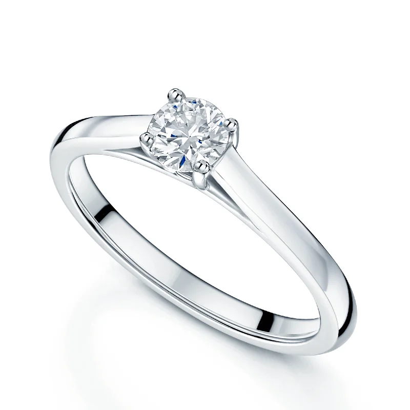 engagement-bridal-channel-set-rings-Platinum GIA Certificated Round Brilliant Cut Diamond 0.34ct Engagement Ring