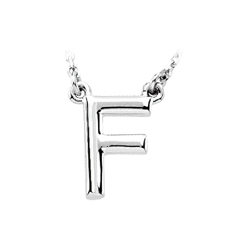 Ladies necklaces crisp designs -14K White Gold, Kendall Collection, Block Initial F Necklace, 16 Inch