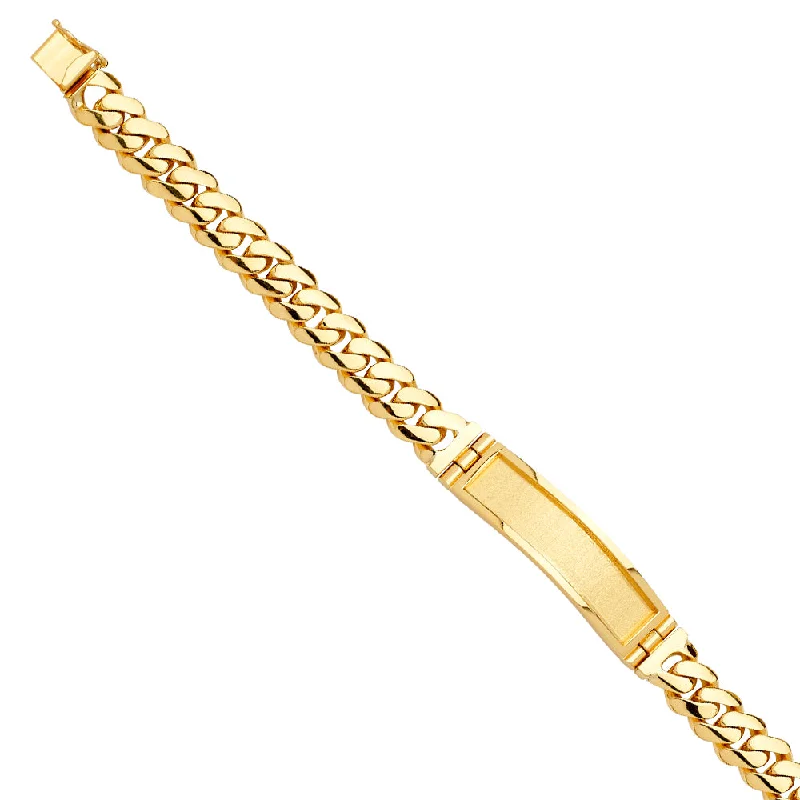 Ladies bracelets with aqua sapphire -14K Cuban Link ID Bracelet