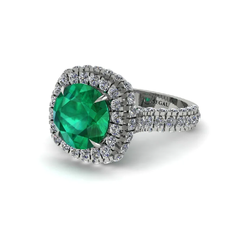 engagement-bridal-channel-set-rings-Emerald Pave Double Halo Engagement Ring - Eve No. 6