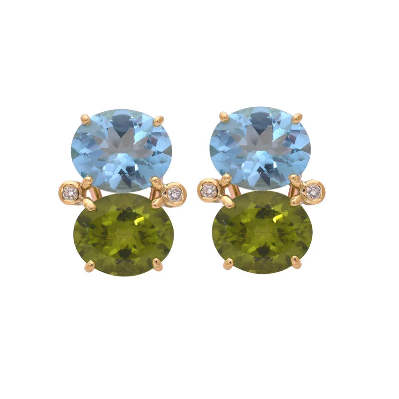 ladies-star-gold-earrings-EARRINGS - BLUE TOPAZ, PERIDOT AND DIAMOND