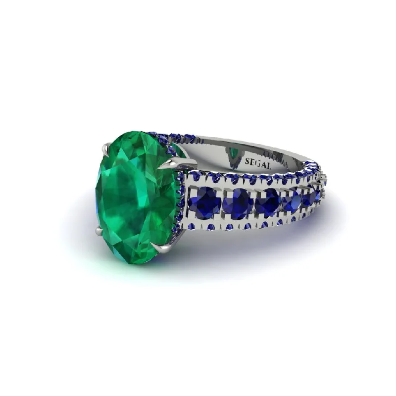 engagement-cushion-cut-white-gold-rings-4ct Oval Cut Emerald Pave Engagement Ring - Selah No. 66