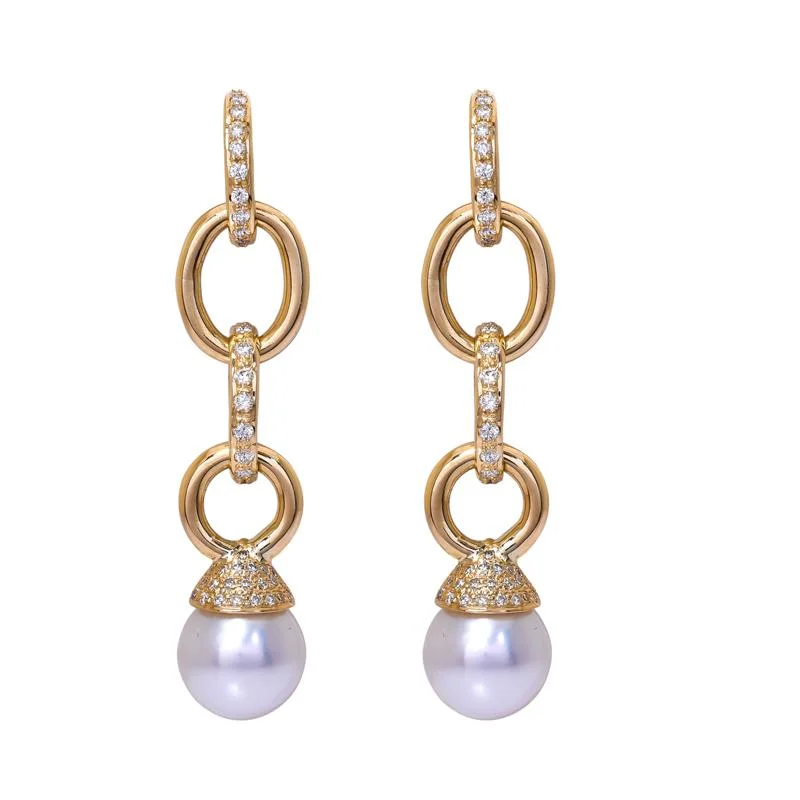 ladies-classic-hoop-earrings-Earrings- South Sea Pearl and Diamond  (2203C)