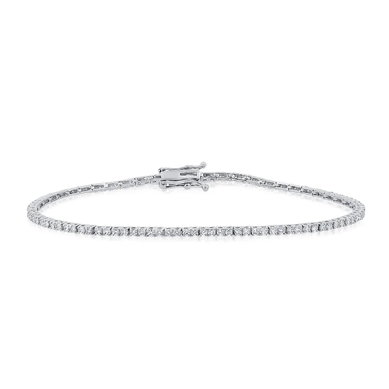 Ladies bracelets modern flair -14K White Gold 1.29Ct Diamond Tennis Bracelet