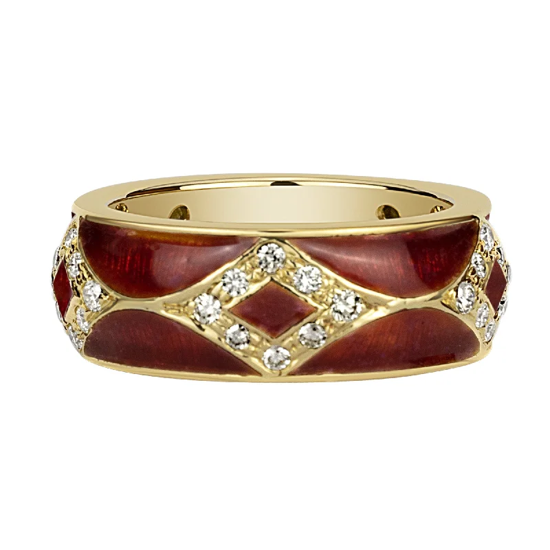 ladies-handmade-gold-rings-Ring - Diamond (enamel) (1564L)