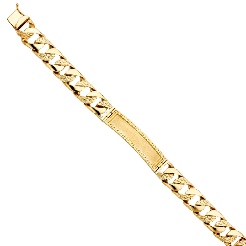 Ladies bracelets futuristic elegance -14KY Nugget Cuban Link ID Bracelet