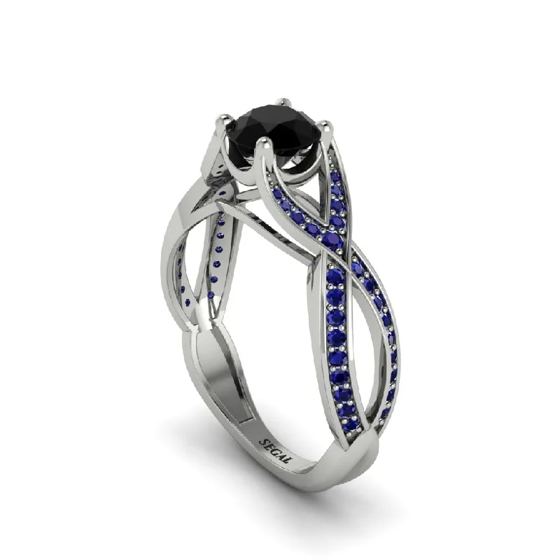 engagement-elegant-bypass-rings-Black Diamond Eternal Twist Engagement Ring - Maisie No. 69