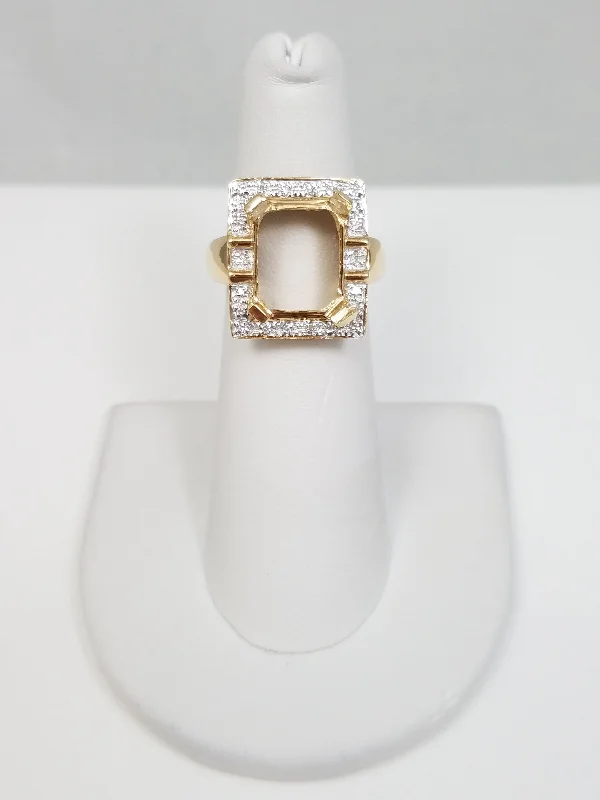 ladies-handmade-gold-rings-Gorgeous 14k Yellow Gold Natural Diamond Ring Mount