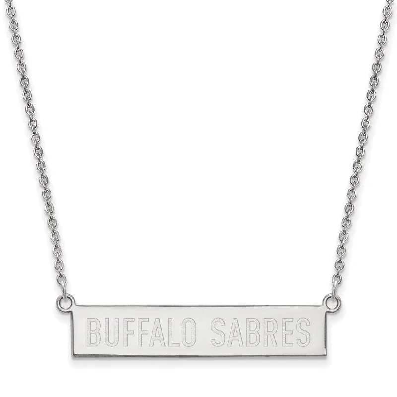 Ladies necklaces for outing vibes -Sterling Silver NHL Buffalo Sabres SM Bar Necklace, 18 In