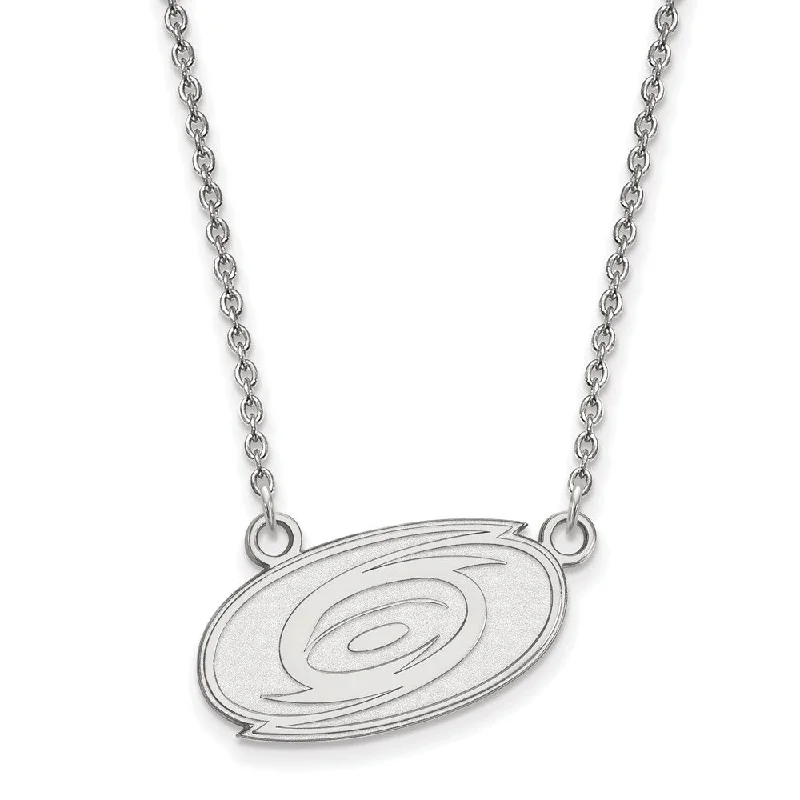 Ladies necklaces fine strands -Sterling Silver NHL Carolina Hurricanes Small Necklace, 18in