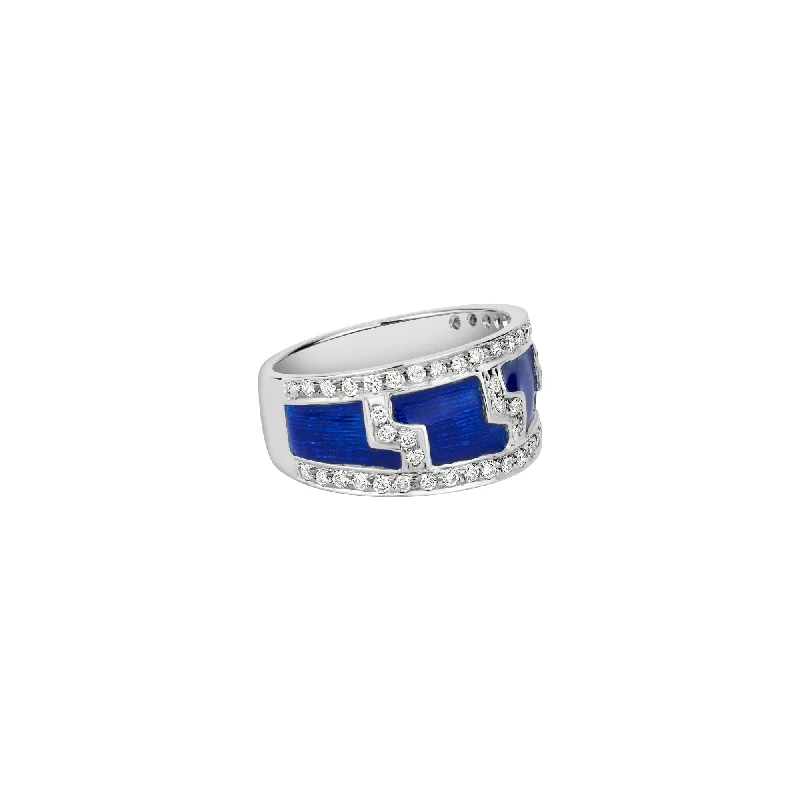 ladies-platinum-narrow-band-rings-Ring - Diamond (enamel)