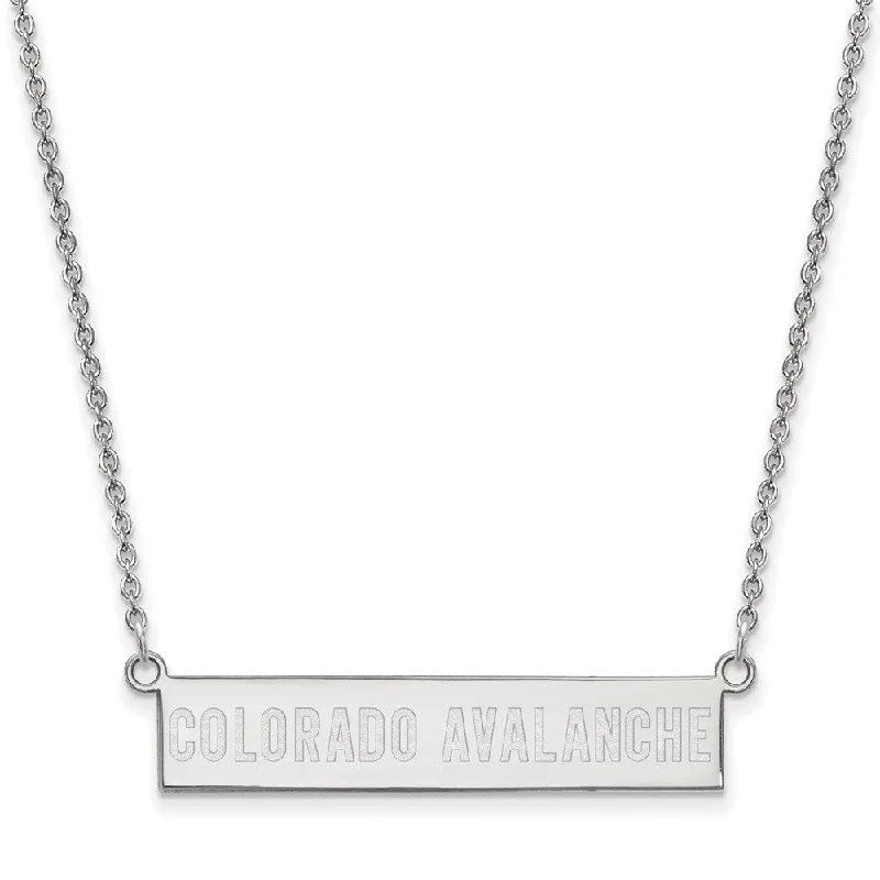 Ladies necklaces unique charm -Sterling Silver NHL Colorado Avalanche SM Bar Necklace, 18in