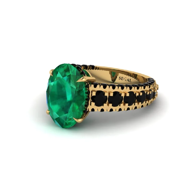 engagement-radiant-cut-emerald-rings-4ct Oval Cut Emerald Pave Engagement Ring - Selah No. 34