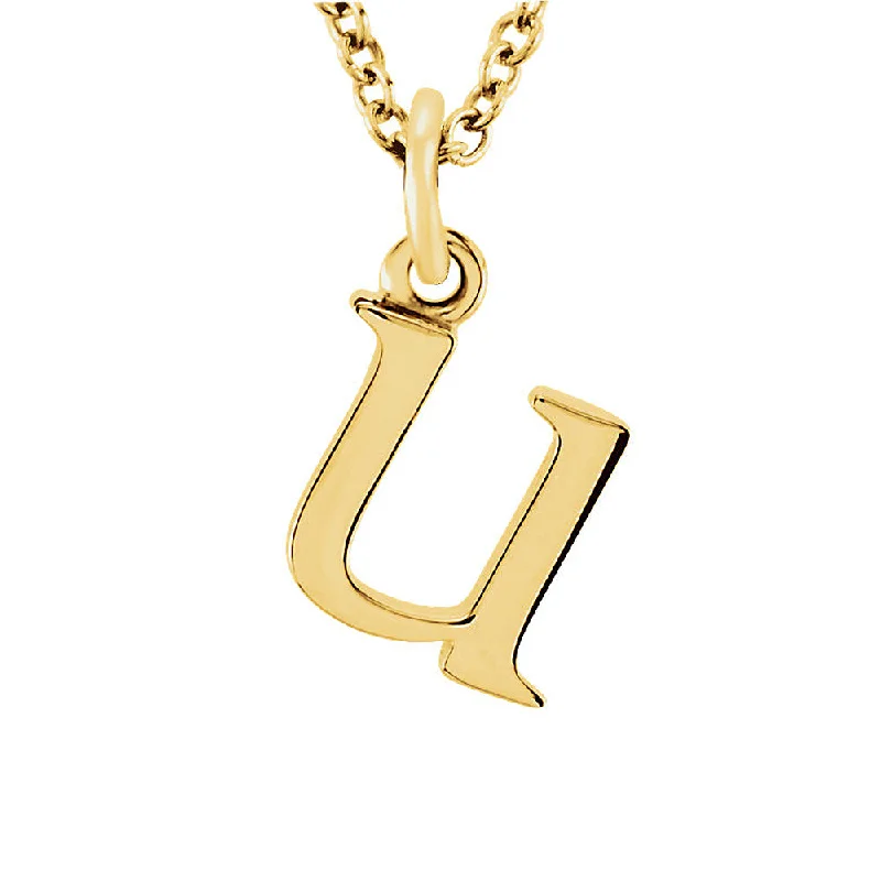 Ladies necklaces for sporty vibes -The Abbey Lower Case Initial 'u' Necklace in 14k Yellow Gold, 16 Inch