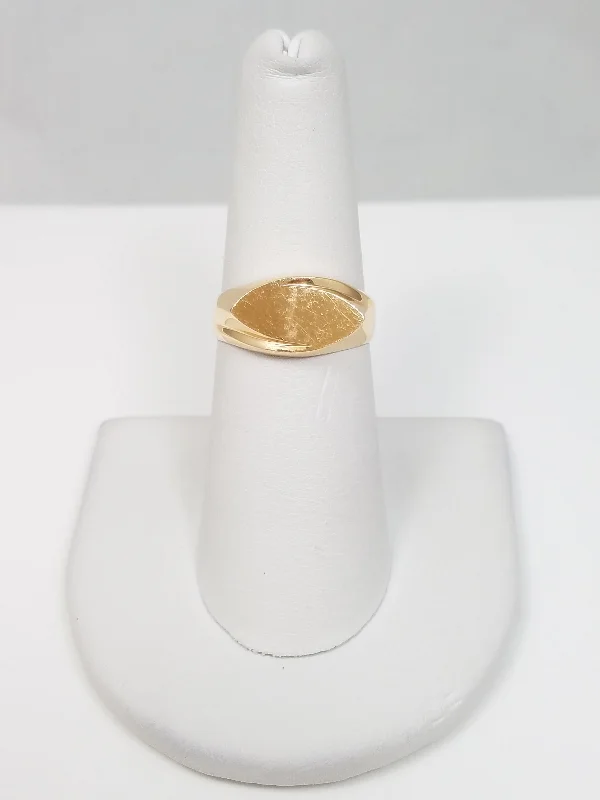 ladies-custom-white-gold-rings-New! Abstract 18k Solid Yellow Gold Signet Ring