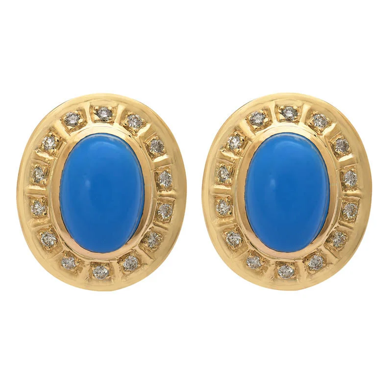 ladies-elegant-pearl-earrings-Earrings- Synthetic Turquoise and Diamond (Enamel)