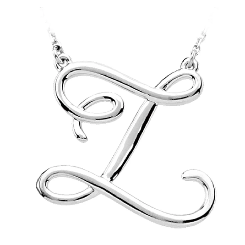 Ladies necklaces chic elegance -14k White Gold, Olivia Collection, Medium Script Initial Z Necklace