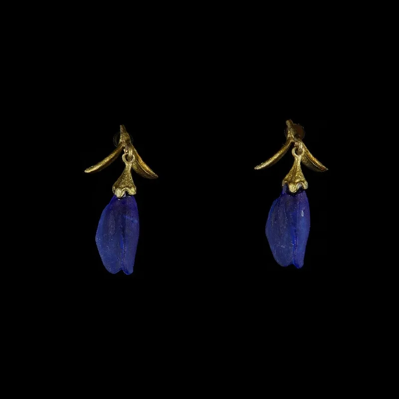 ladies-bar-crystal-earrings-False Indigo Earring - Large Glass Bud Post