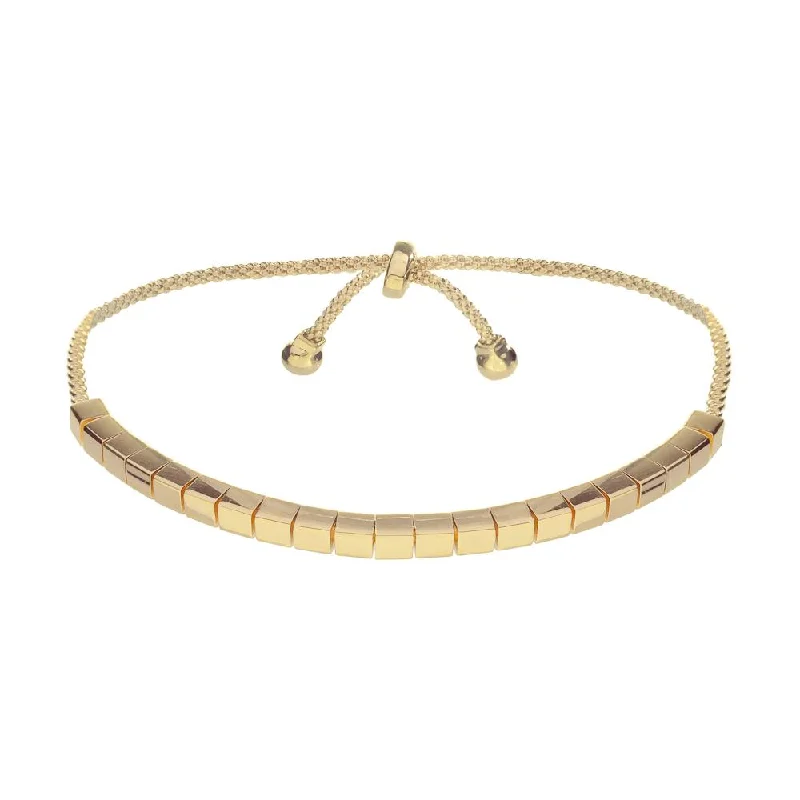 Ladies bracelets for game nights -SQUARE LINK BRACELET, GOLD