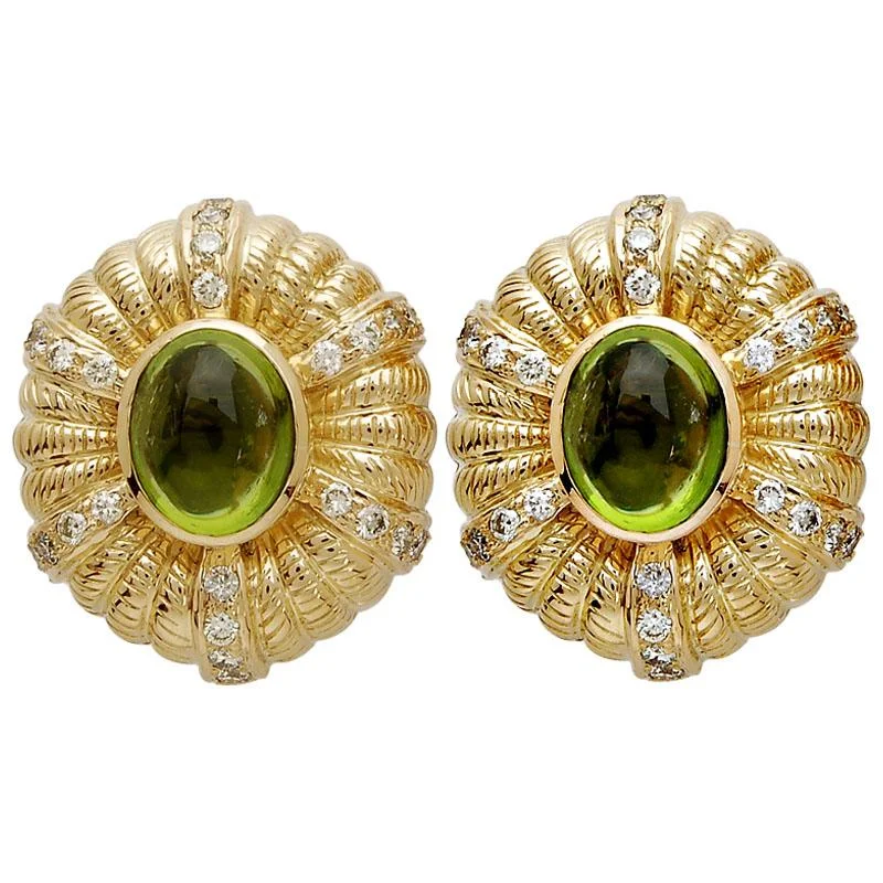 ladies-bohemian-french-wire-earrings-Earrings-Peridot and Diamond  (1250C)