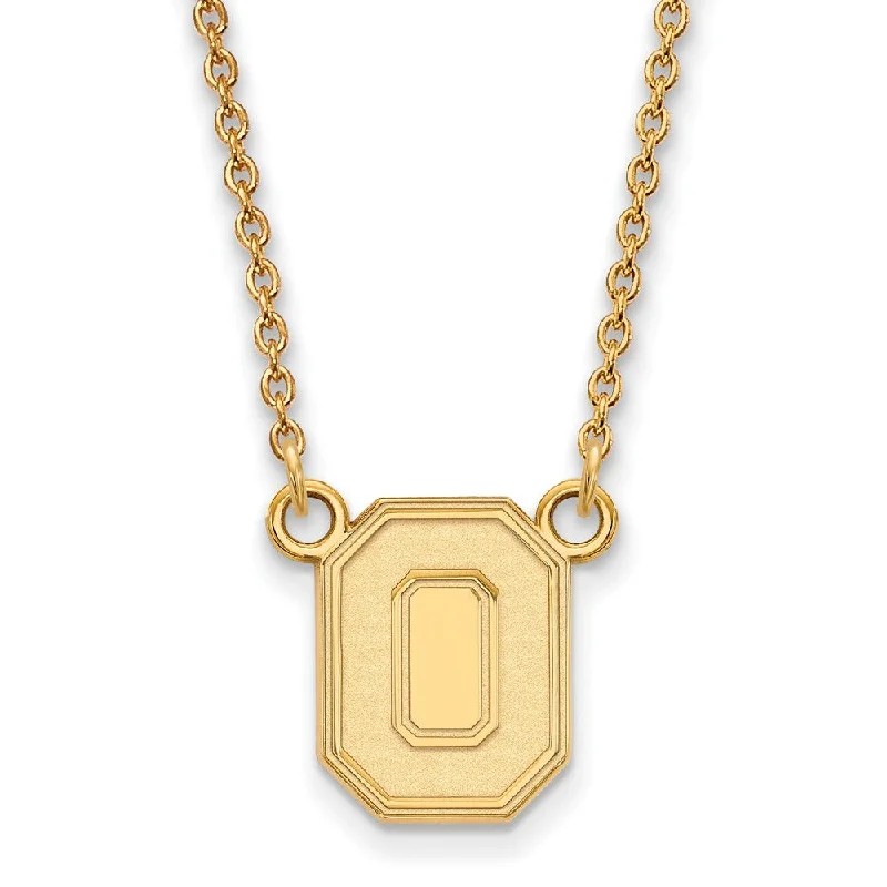 Ladies necklaces for music vibes -10k Yellow Gold Ohio State Small Pendant Necklace