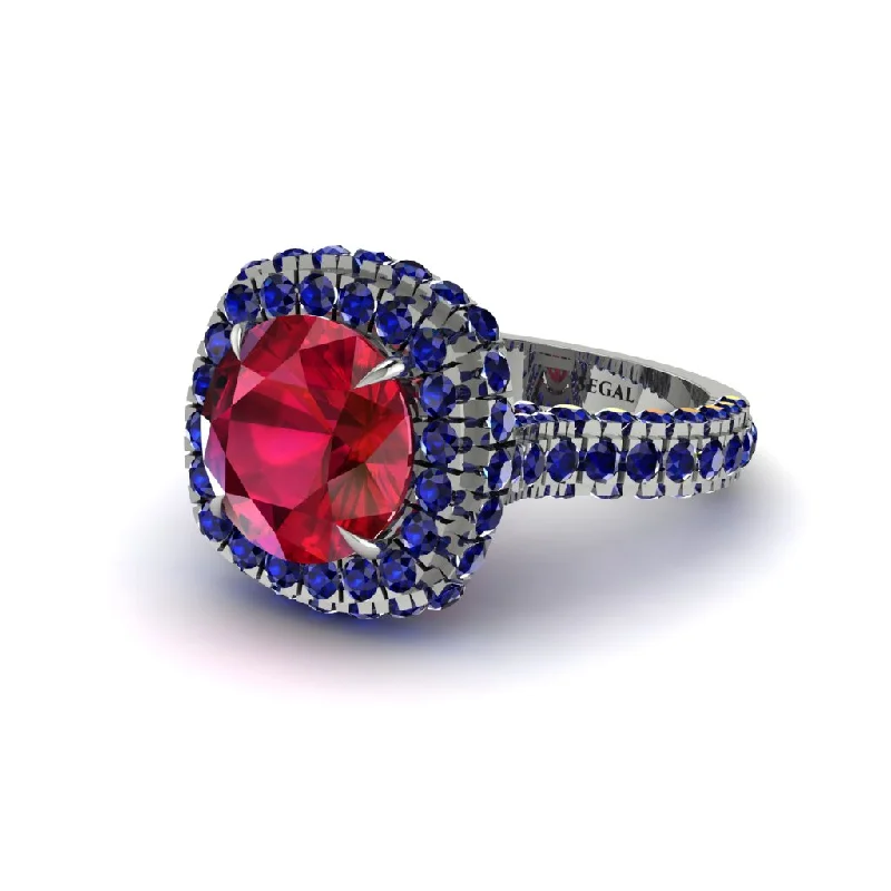 engagement-white-gold-accent-rings-Ruby Pave Double Halo Engagement Ring - Eve No. 72