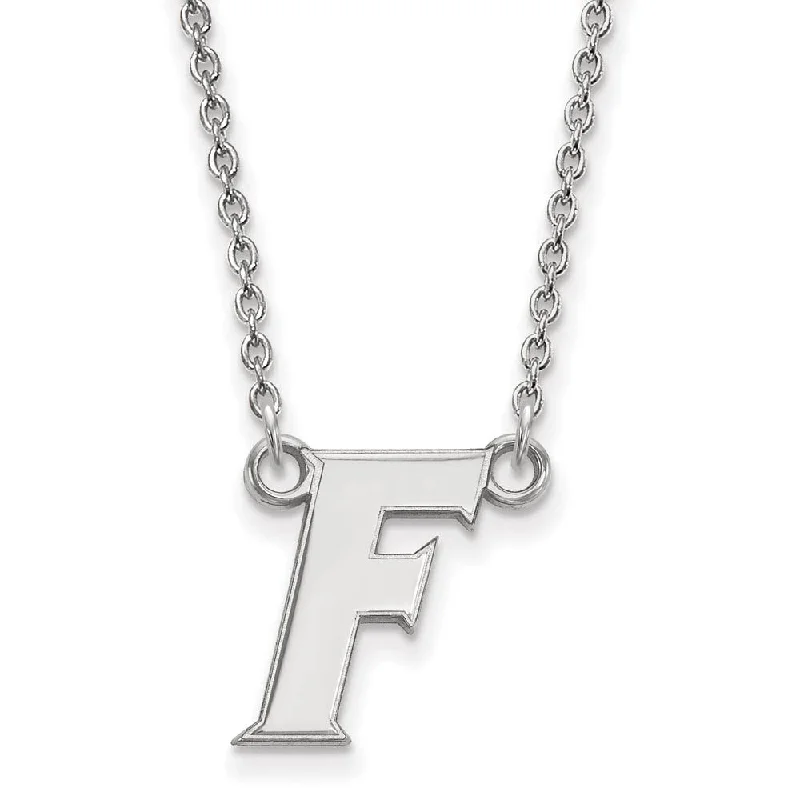 Ladies necklaces vintage elegance -10k White Gold U of Florida Small Initial F Pendant Necklace