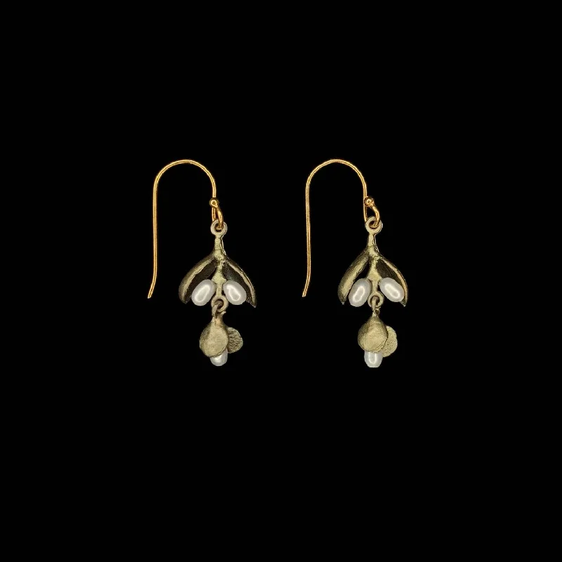 ladies-gift-french-wire-earrings-Eucalyptus Seed Earrings - Dainty Wire