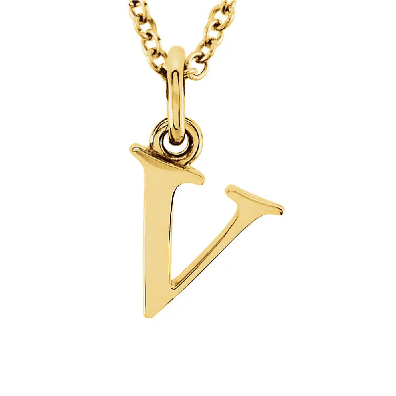 Ladies necklaces with hope quotes -The Abbey Lower Case Initial 'v' Necklace in 14k Yellow Gold, 16 Inch